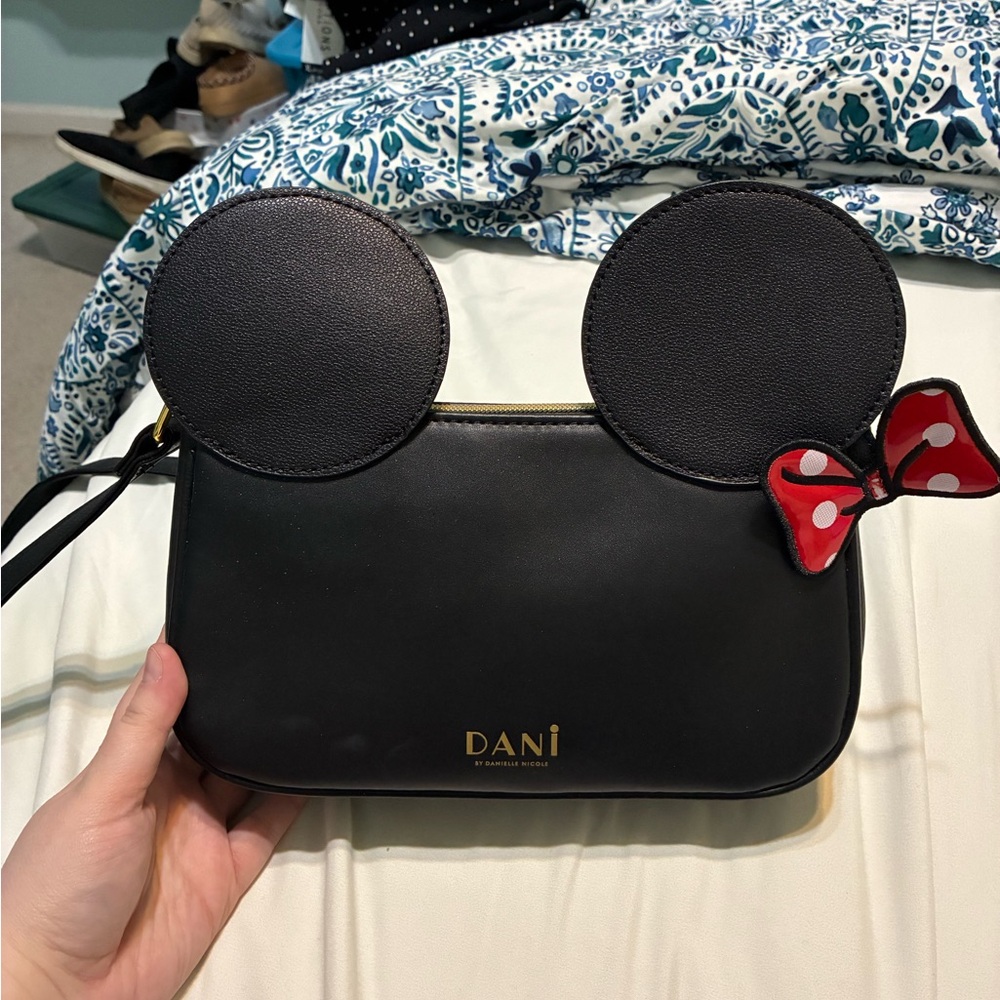 Minnie Mouse Ear Black Crossbody Bag